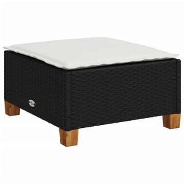 Set mobilier de grădină cu perne, 6 piese, negru, poliratan - Img 3