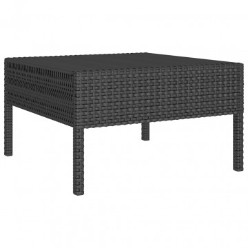 Set mobilier de grădină cu perne, 6 piese, negru, poliratan - Img 3