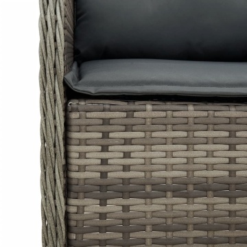 Set mobilier de grădină cu perne, 7 piese, gri, poliratan - Img 8