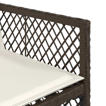 Set mobilier de grădină cu perne, 7 piese, maro, poliratan - Img 7