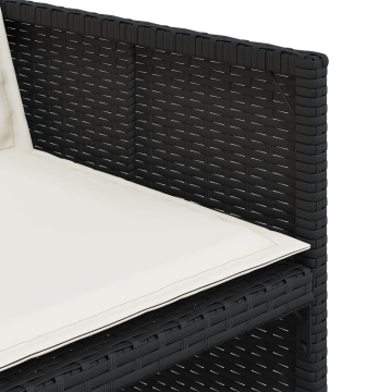 Set mobilier de grădină cu perne, 7 piese, negru, poliratan - Img 7