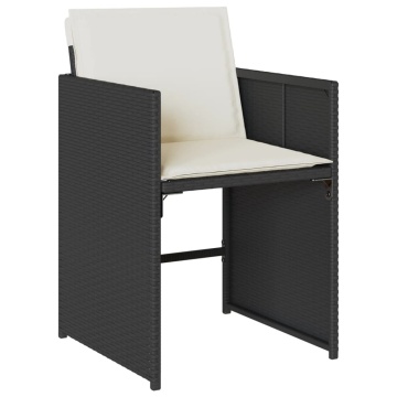 Set mobilier de grădină cu perne, 7 piese, negru, poliratan - Img 8