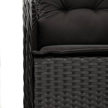 Set mobilier de grădină cu perne, 7 piese, negru, poliratan - Img 8