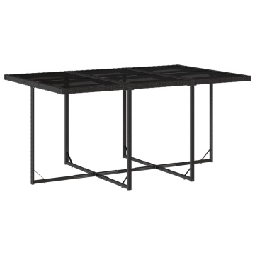 Set mobilier de grădină cu perne, 7 piese, negru, poliratan - Img 4