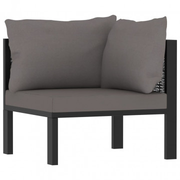 Set mobilier de grădină cu perne, 8 piese, antracit, poliratan - Img 6