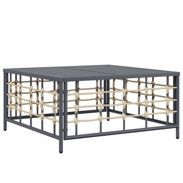Set mobilier de grădină cu perne, 8 piese, antracit, poliratan - Img 7