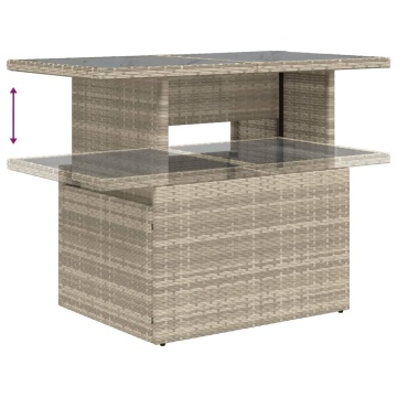 Set mobilier de grădină cu perne, 8 piese gri deschis poliratan - Img 6