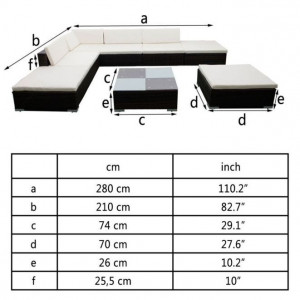 Set mobilier de grădină cu perne, 8 piese, maro, poliratan - Img 7