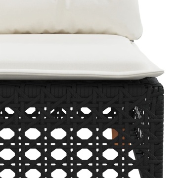 Set mobilier de grădină cu perne, 8 piese, negru, poliratan - Img 5