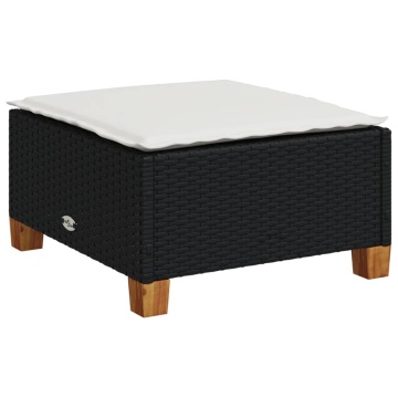 Set mobilier de grădină cu perne, 8 piese, negru, poliratan - Img 3