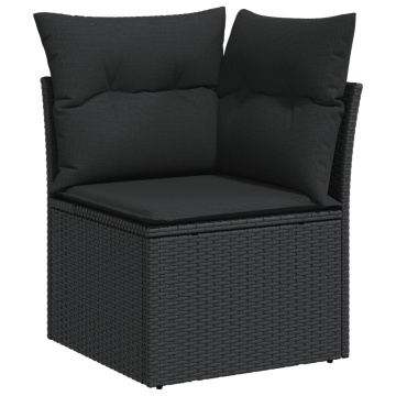 Set mobilier de grădină cu perne, 8 piese, negru, poliratan - Img 4