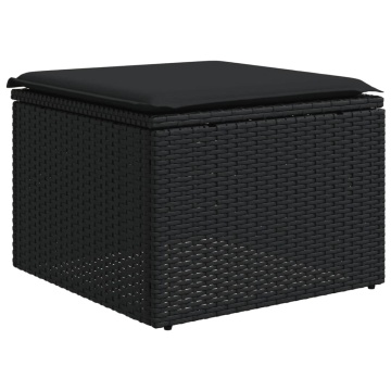 Set mobilier de grădină cu perne, 8 piese, negru, poliratan - Img 6
