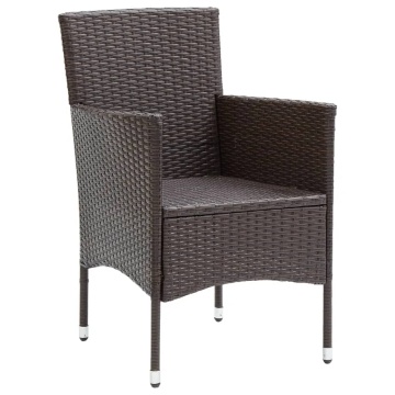 Set mobilier de grădină cu perne, 9 piese, maro, poliratan - Img 8