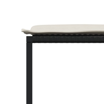 Set mobilier de grădină cu perne, 9 piese, negru, poliratan - Img 7