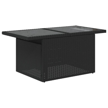 Set mobilier de grădină cu perne, 9 piese, negru, poliratan - Img 8