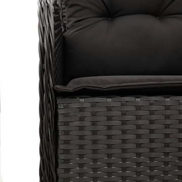 Set mobilier de grădină cu perne, 9 piese, negru, poliratan - Img 5