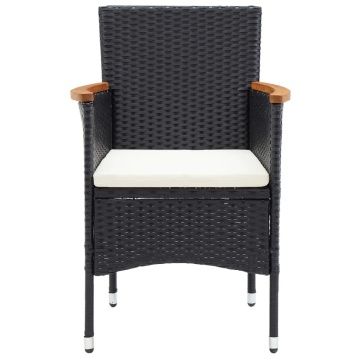 Set mobilier de grădină cu perne, 9 piese, negru, poliratan - Img 9