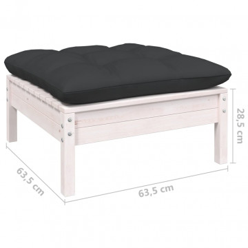 Set mobilier de grădină cu perne antracit, 3 piese, lemn pin - Img 6