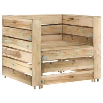 Set mobilier de grădină paleți, 2 piese, lemn pin tratat - Img 2