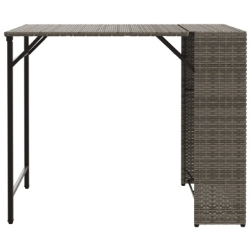 Set mobilier de grădină, pliabil, 5 piese, gri, poliratan - Img 8