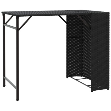 Set mobilier de grădină, pliabil, 5 piese, negru, poliratan - Img 4