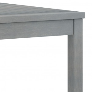 Set mobilier grădină cu pernă, 5 piese,gri, lemn masiv de acacia - Img 5