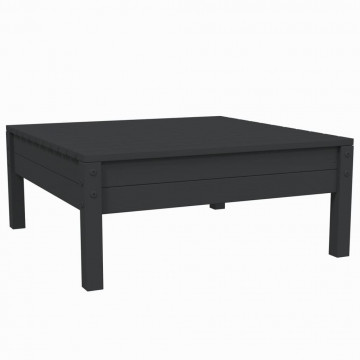Set mobilier grădină cu perne, 3 piese, negru, lemn masiv pin - Img 2