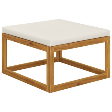 Set mobilier grădină cu perne, 4 piese, crem, lemn masiv acacia - Img 7