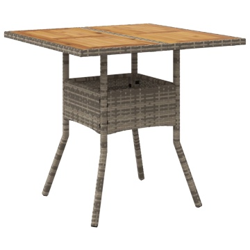 Set mobilier grădină cu perne 5 piese gri poliratan/lemn acacia - Img 4