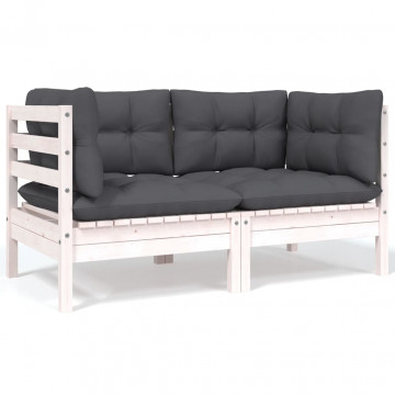 Set mobilier grădină cu perne, 5 piese, lemn masiv de pin - Img 7