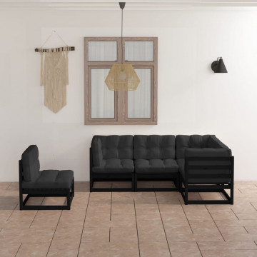 Set mobilier grădină cu perne, 5 piese, lemn masiv pin - Img 1