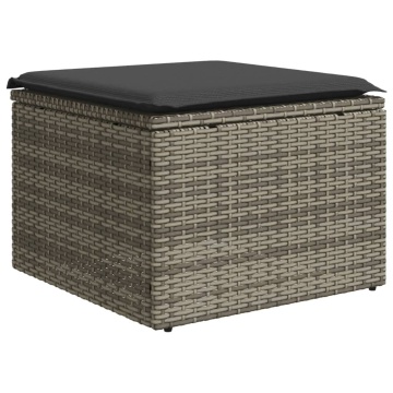 Set mobilier grădină cu perne, 6 piese, gri, poliratan - Img 4