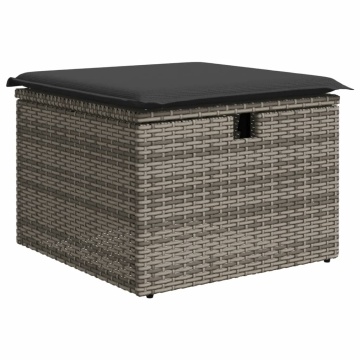 Set mobilier grădină cu perne, 6 piese, gri, poliratan - Img 8