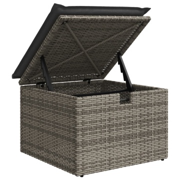 Set mobilier grădină cu perne, 6 piese, gri, poliratan - Img 7
