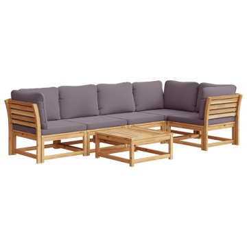 Set mobilier grădină cu perne, 6 piese, lemn masiv acacia - Img 2