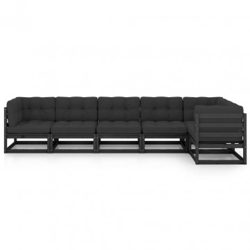 Set mobilier grădină cu perne, 6 piese, lemn masiv pin - Img 3