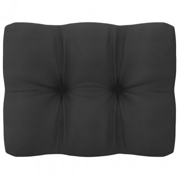Set mobilier grădină cu perne, 6 piese, negru, lemn masiv pin - Img 6