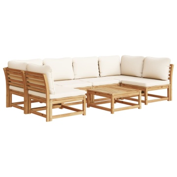 Set mobilier grădină cu perne, 7 piese, lemn masiv acacia - Img 2