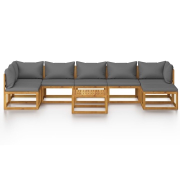 Set mobilier grădină cu perne, 8 piese, lemn masiv acacia - Img 3