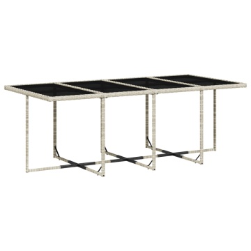 Set mobilier grădină cu perne, 9 piese, gri deschis, poliratan - Img 4