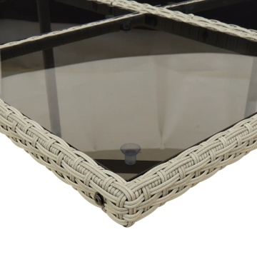 Set mobilier grădină cu perne, 9 piese, gri deschis, poliratan - Img 7