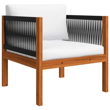 Set mobilier grădină cu perne crem, 7 piese, lemn masiv acacia - Img 4