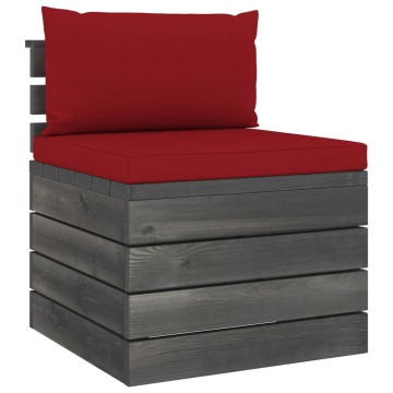 Set mobilier grădină din paleți, 2 piese, cu perne, lemn de pin - Img 3