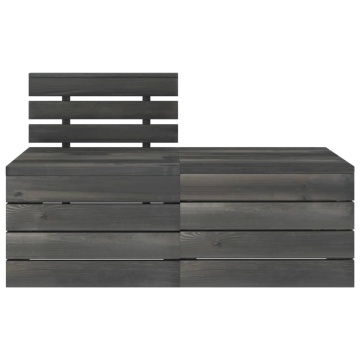 Set mobilier grădină din paleți, 2 piese, gri închis, lemn pin - Img 2