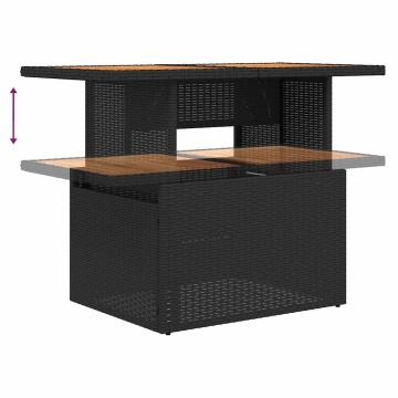Set mobilier grădină perne 6 piese negru poliratan/lemn acacia - Img 7