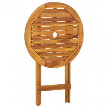 Set mobilier grădină pliabil, 3 piese, lemn masiv acacia - Img 8