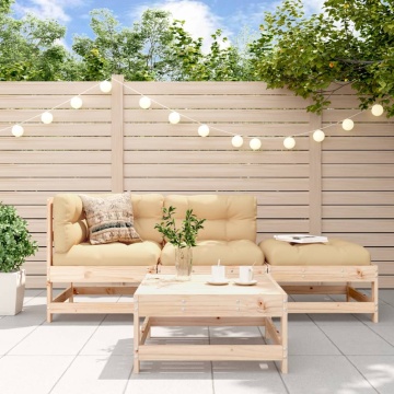Set mobilier relaxare de grădină, 4 piese, lemn masiv de pin - Img 1