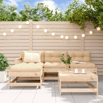Set mobilier relaxare de grădină 5 piese lemn masiv de pin - Img 1