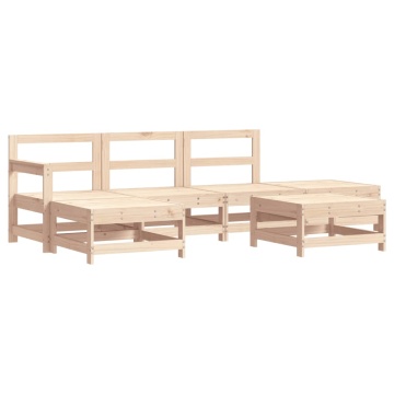 Set mobilier relexare de grădină, 6 piese, lemn masiv de pin - Img 2