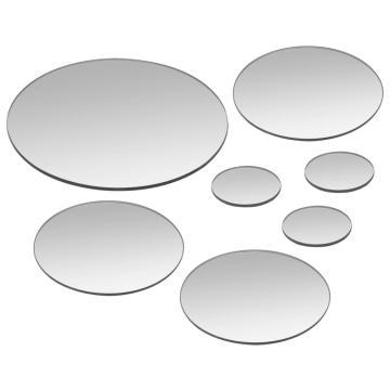 Set oglindă de perete, 7 piese, sticlă, rotundă - Img 4